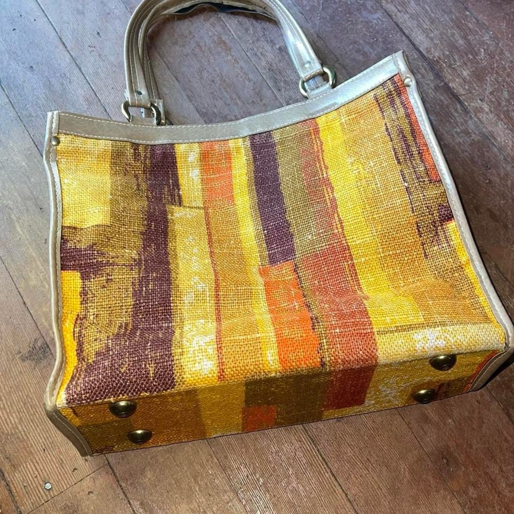 Groovy Multicolor Striped vintage Tote Bag